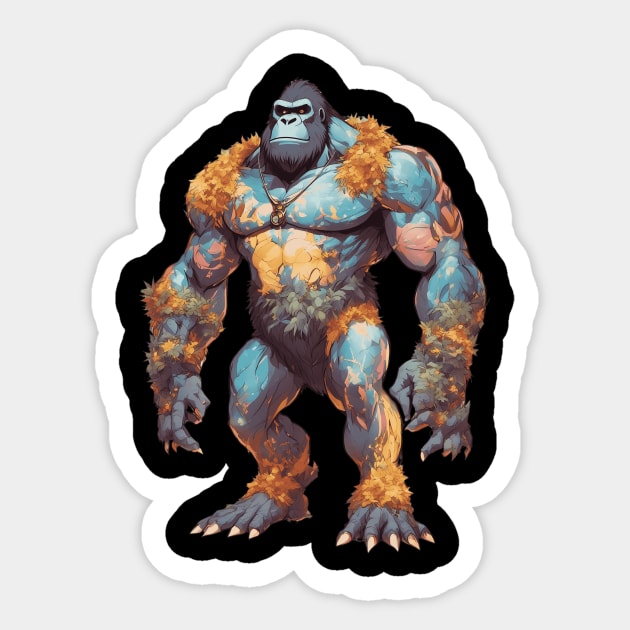 Ripped Gorilla Sticker by animegirlnft